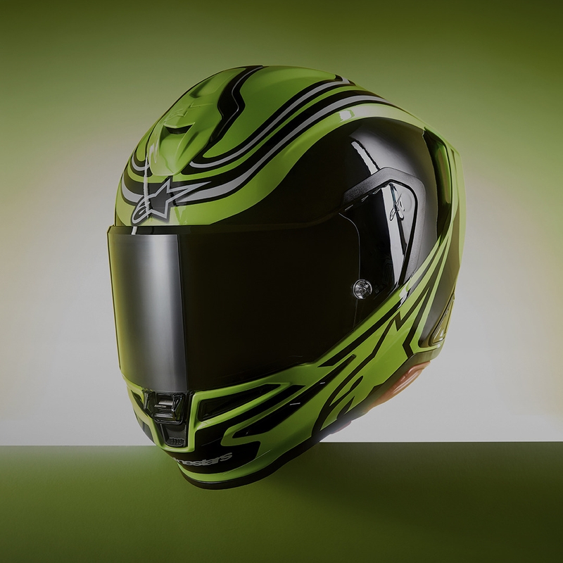 Alpinestars S-R7 Zeal integraalhelm voor motorfietsen in fluorescerend geel-zwart-wit