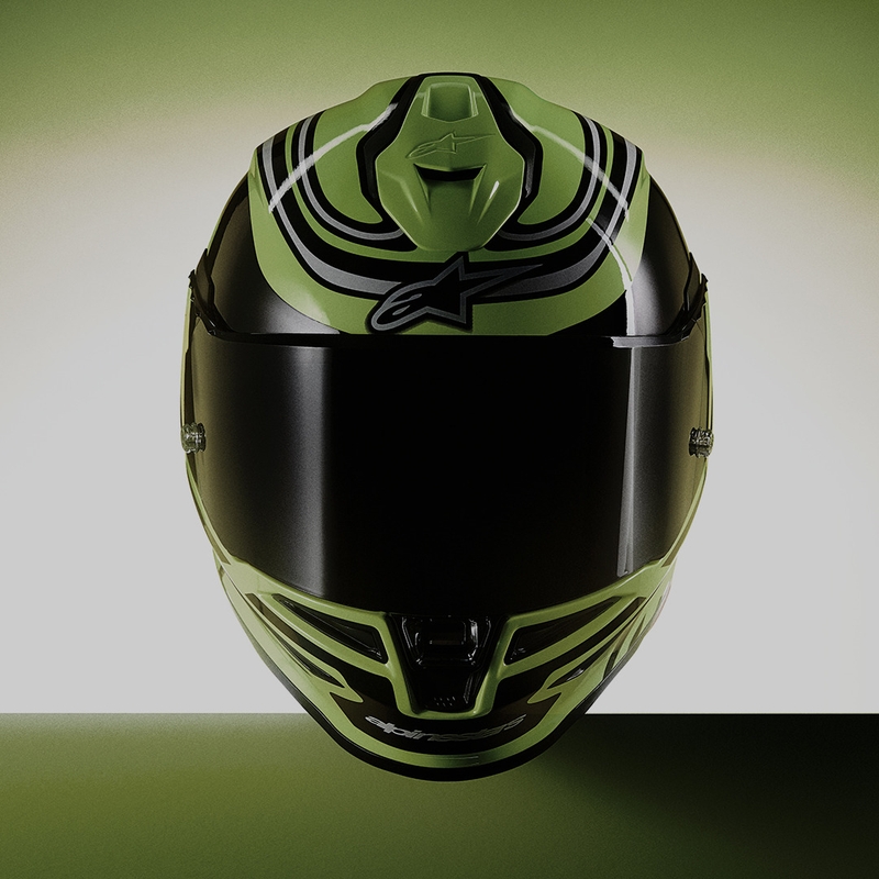 Alpinestars S-R7 Zeal integraalhelm voor motorfietsen in fluorescerend geel-zwart-wit
