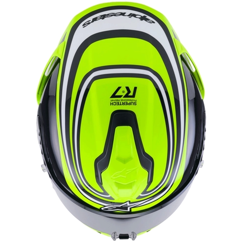 Alpinestars S-R7 Zeal integraalhelm voor motorfietsen in fluorescerend geel-zwart-wit