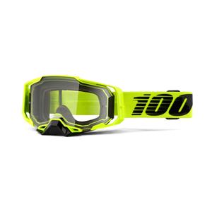 Motorcrossbril 100% ARMEGA Nuclear Citrus geel (helder plexi)