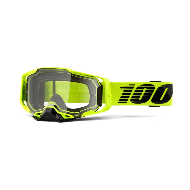 Motorcrossbril 100% ARMEGA Nuclear Citrus geel (helder plexi)