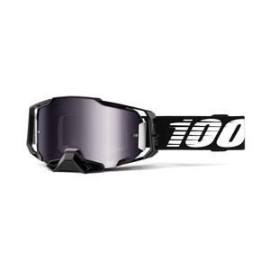 Motorcrossbril 100% ARMEGA zwart (zilver plexi)