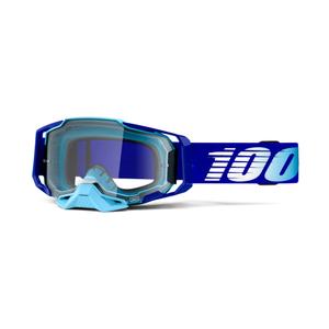Motorcrossbril 100% ARMEGA Koningsblauw (helder plexi)