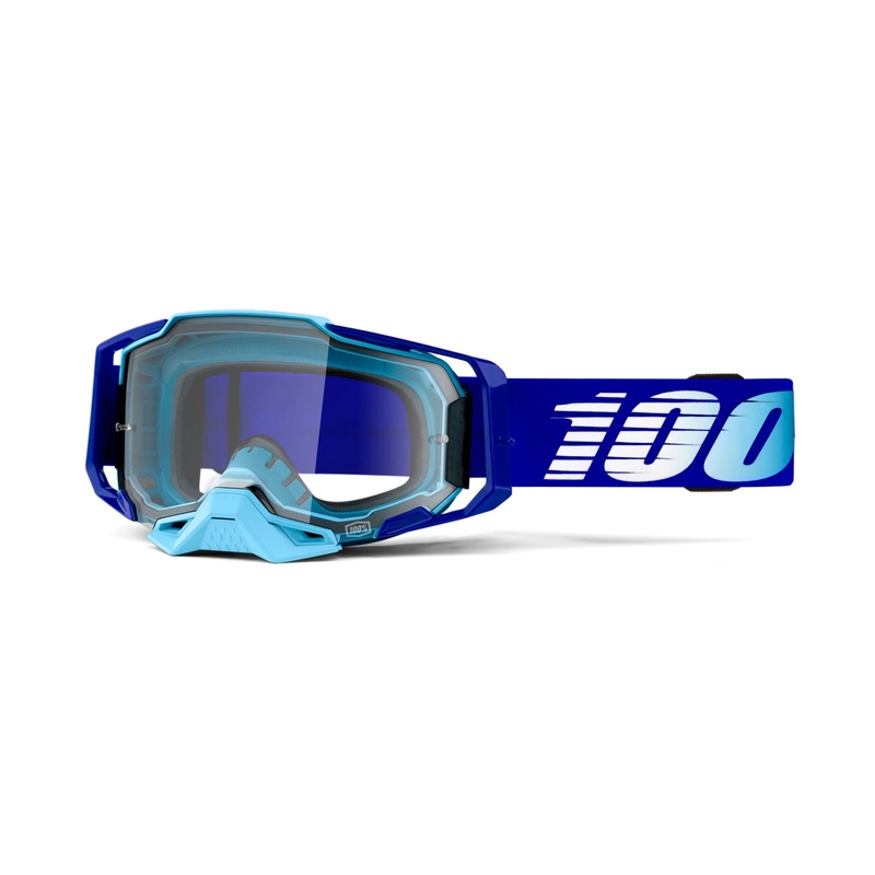 Motorcrossbril 100% ARMEGA Koningsblauw (helder plexi)