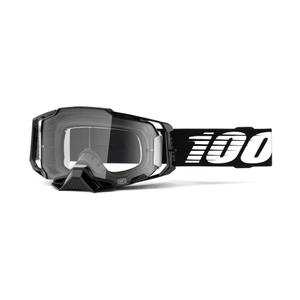 Motorcrossbril 100% ARMEGA zwart (helder plexi)