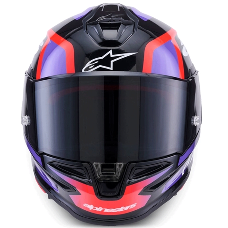 Alpinestars S-R7 Lumen integraalhelm voor motorfietsen, zwart-paars-fluorescerend rood-wit