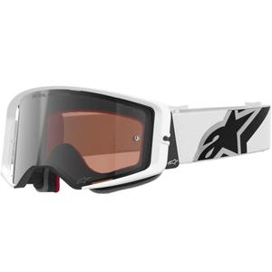 Alpinestars Supertech Corp motorcrossbril wit-grijs met rood plexiglas