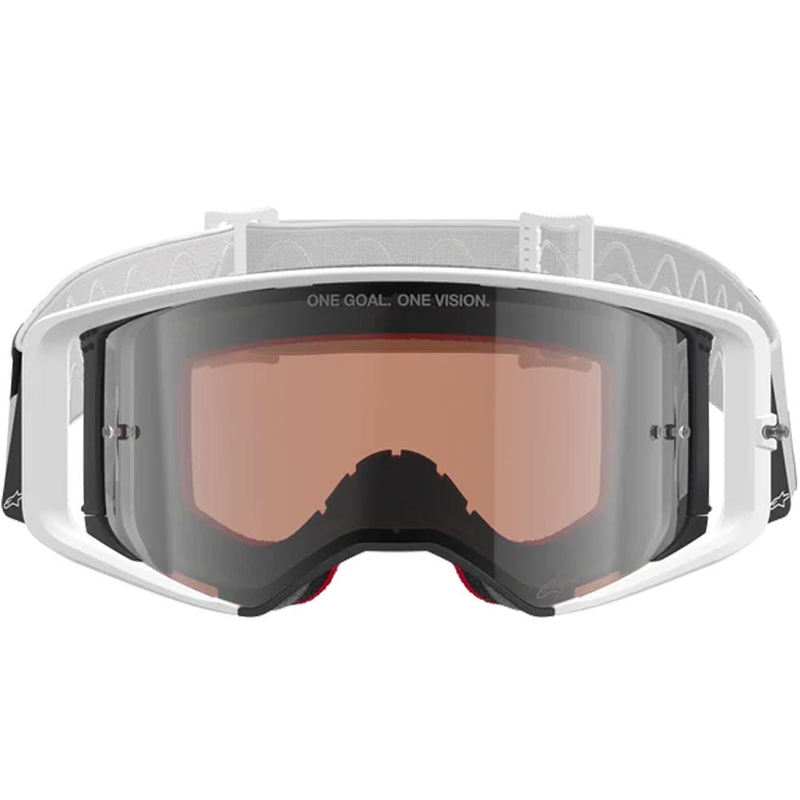 Alpinestars Supertech Corp motorcrossbril wit-grijs met rood plexiglas