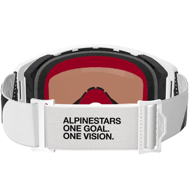 Alpinestars Supertech Corp motorcrossbril wit-grijs met rood plexiglas