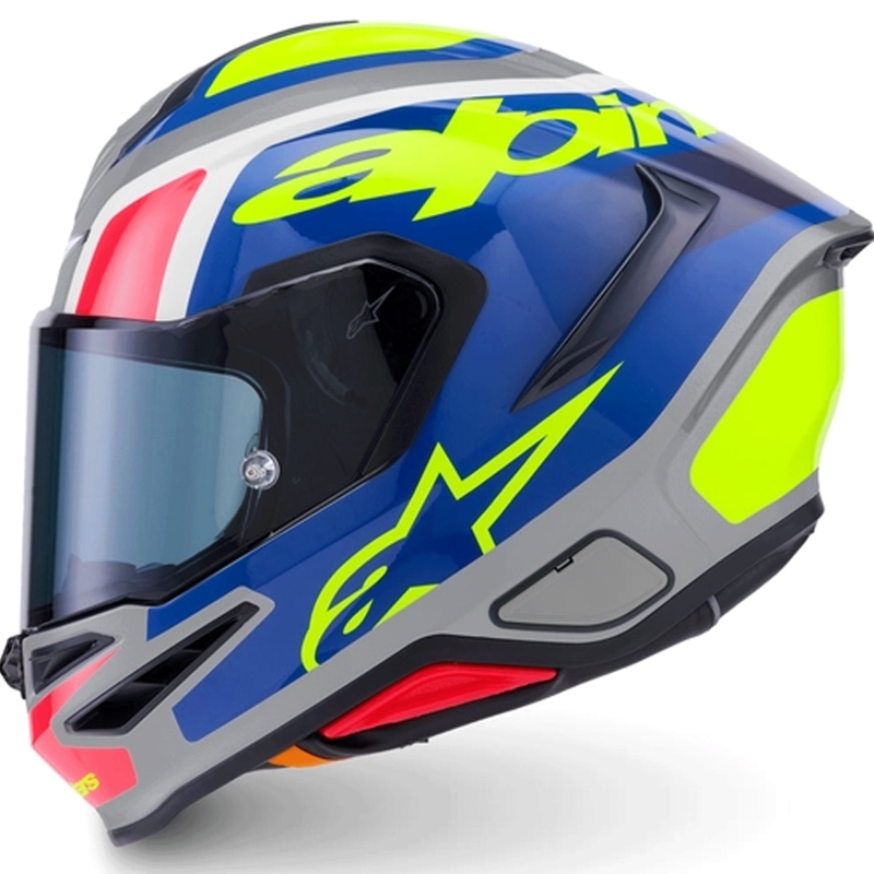 Alpinestars S-R7 Lumen integraalhelm voor motorfietsen, zilver-zwart-roze-fluorescent geel