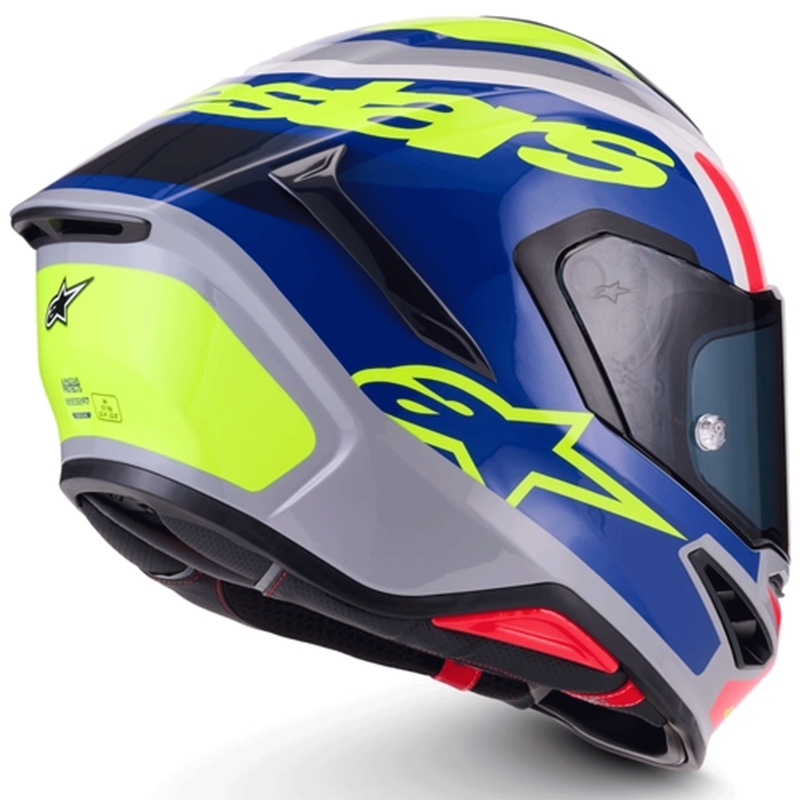 Alpinestars S-R7 Lumen integraalhelm voor motorfietsen, zilver-zwart-roze-fluorescent geel