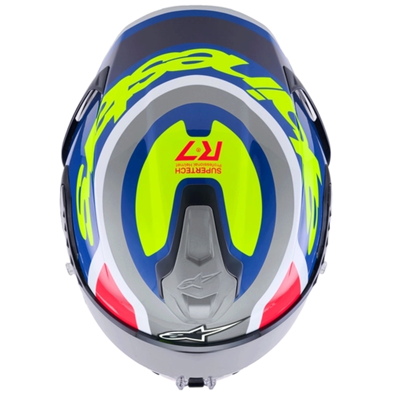 Alpinestars S-R7 Lumen integraalhelm voor motorfietsen, zilver-zwart-roze-fluorescent geel