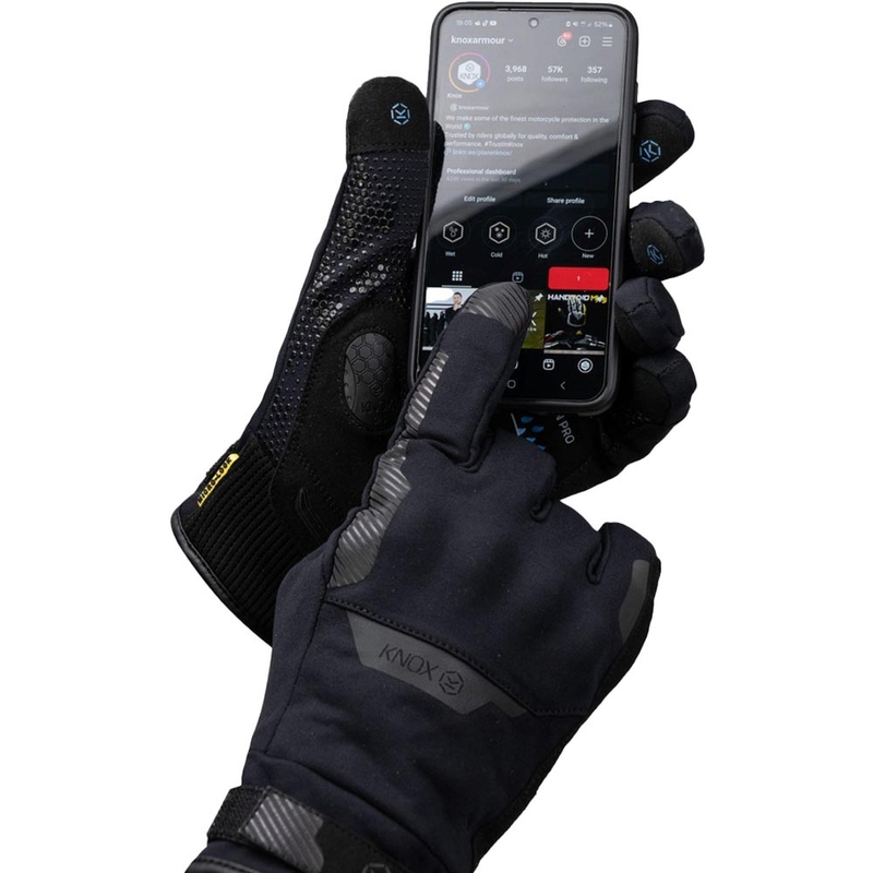 Knox Action PRO waterdichte motorhandschoenen zwart
