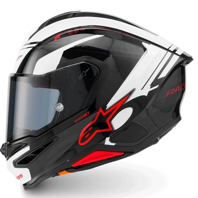 Alpinestars S-R7 A-Core integraalhelm voor motorfietsen, zwart-wit-rood