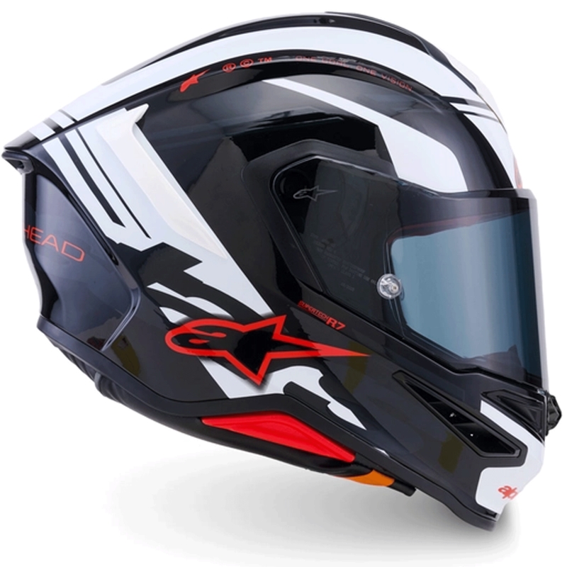 Alpinestars S-R7 A-Core integraalhelm voor motorfietsen, zwart-wit-rood