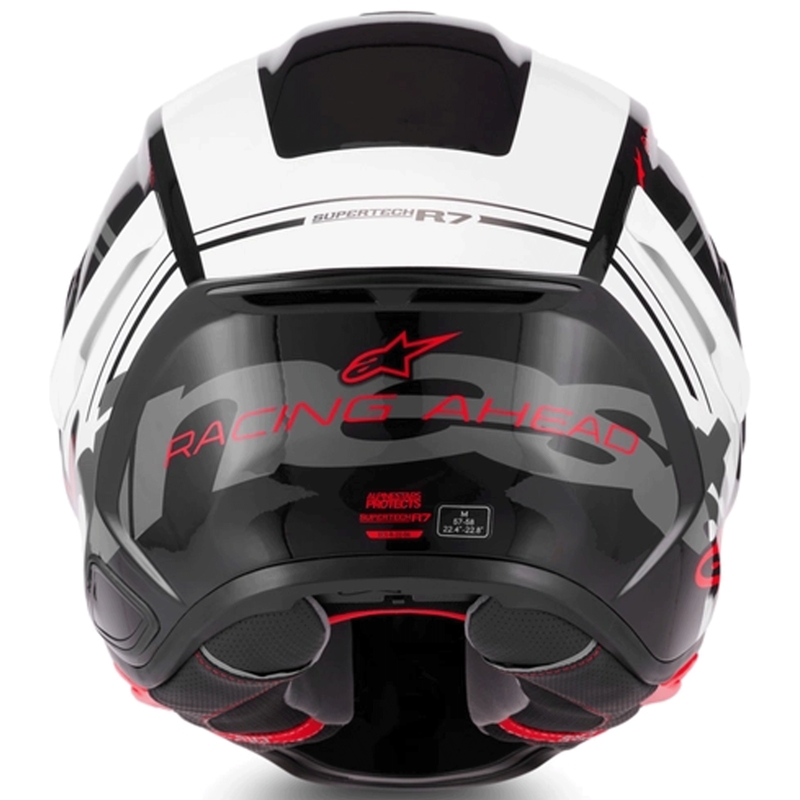 Alpinestars S-R7 A-Core integraalhelm voor motorfietsen, zwart-wit-rood