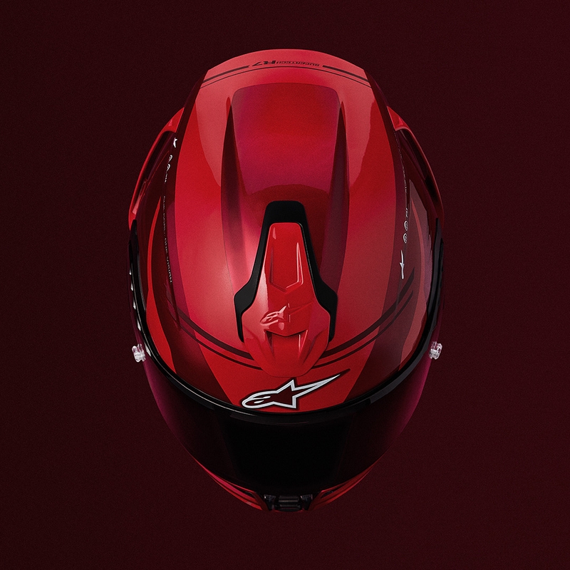 Alpinestars S-R7 A-Core integraalhelm voor motorfietsen, rood-wit