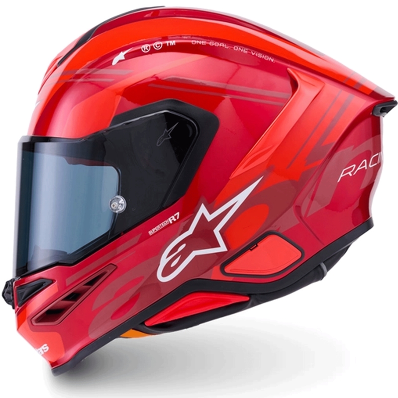 Alpinestars S-R7 A-Core integraalhelm voor motorfietsen, rood-wit