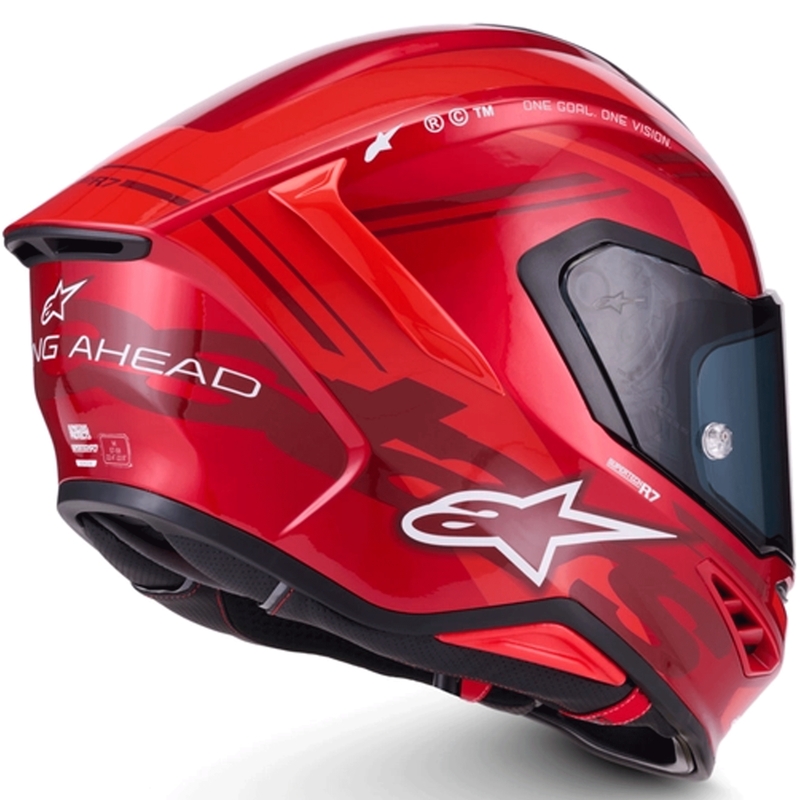 Alpinestars S-R7 A-Core integraalhelm voor motorfietsen, rood-wit