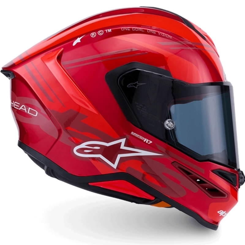 Alpinestars S-R7 A-Core integraalhelm voor motorfietsen, rood-wit