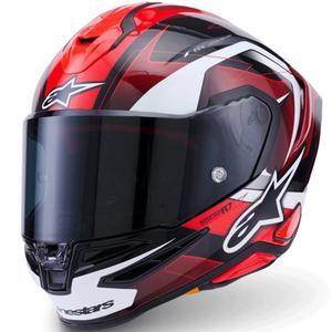 Alpinestars S-R7 Kinetis integraalhelm voor motorfietsen, zwart-rood-wit