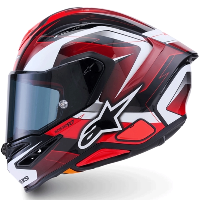 Alpinestars S-R7 Kinetis integraalhelm voor motorfietsen, zwart-rood-wit