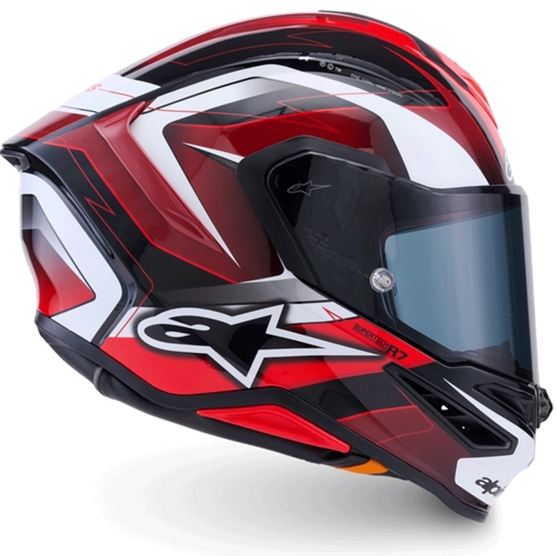 Alpinestars S-R7 Kinetis integraalhelm voor motorfietsen, zwart-rood-wit