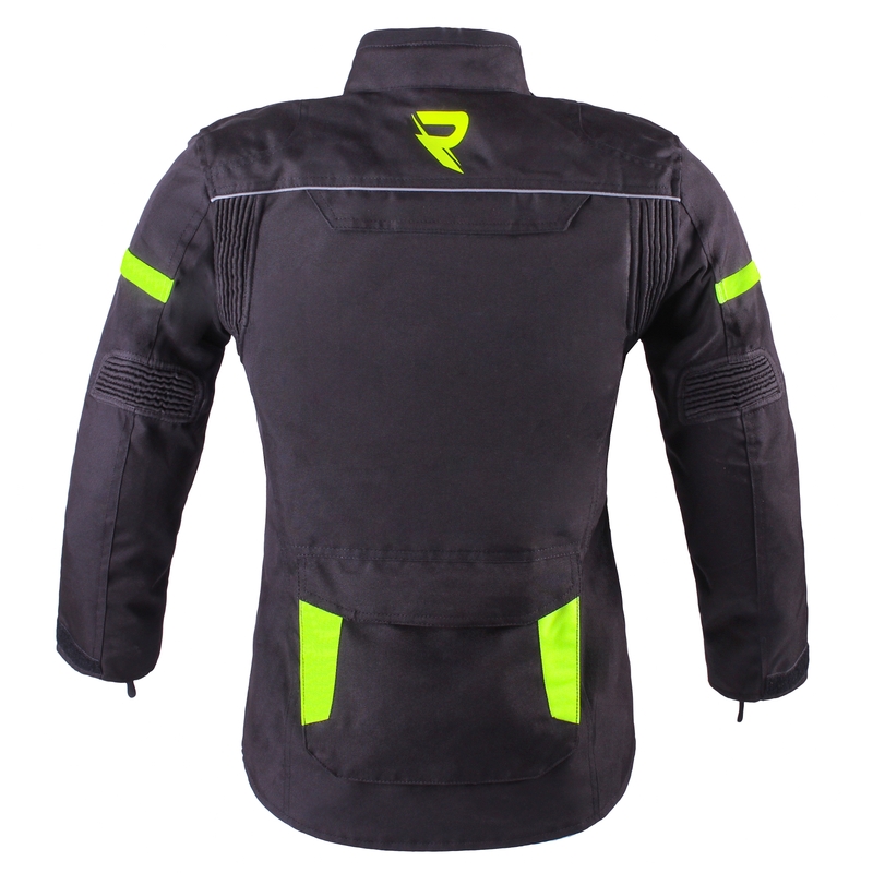Dětská bunda na motorku Street Racer Drago černo-fluo žlutá výprodej