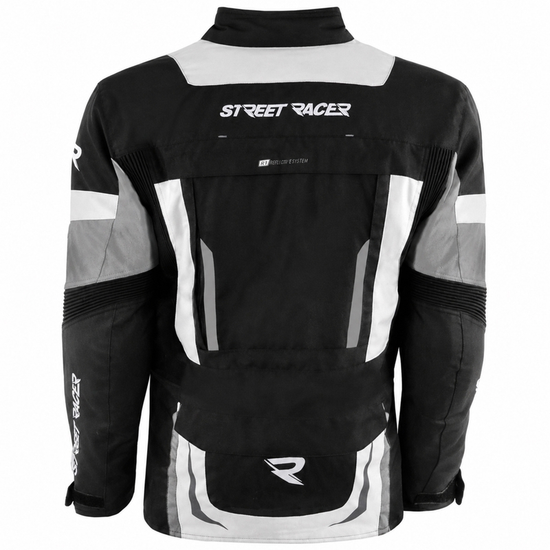 Street Racer Hilax motorjas zwart-lichtgrijs