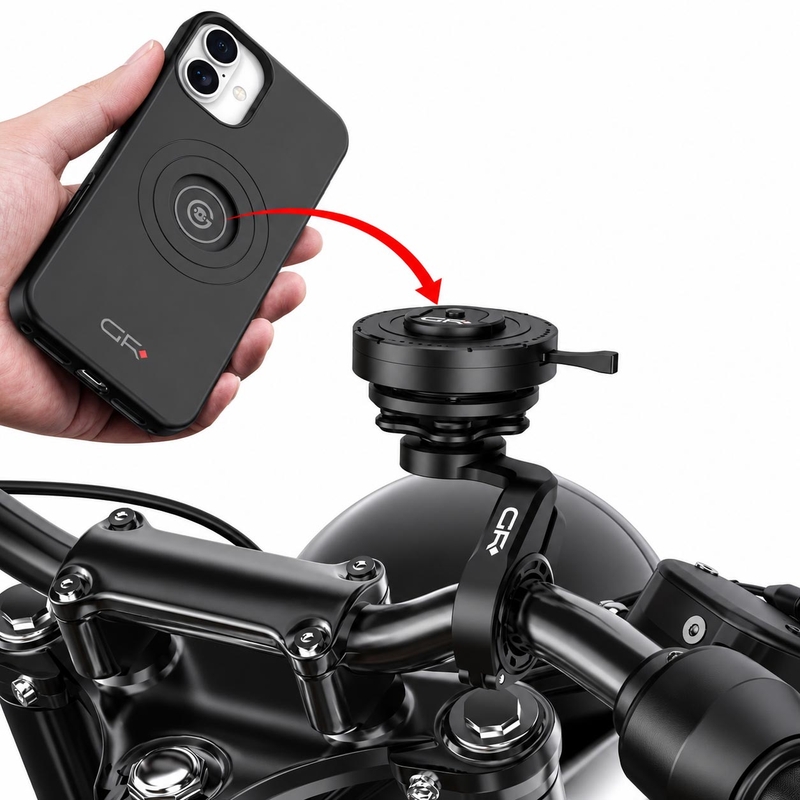 GRxplore MT10 gebogen telefoonhouder voor motorfietsstuur, zwart