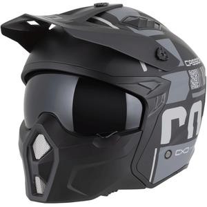 Modulaire motorhelm Cassida Cross Country Code matzwart-donkergrijs-lichtgrijs