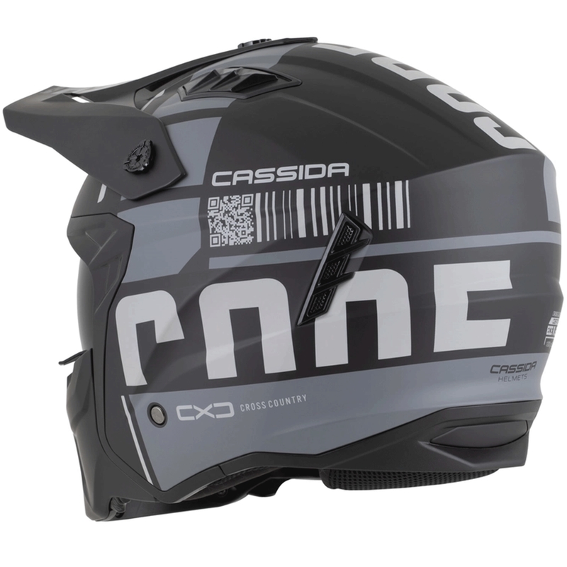 Modulaire motorhelm Cassida Cross Country Code matzwart-donkergrijs-lichtgrijs