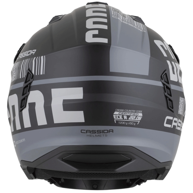 Modulaire motorhelm Cassida Cross Country Code matzwart-donkergrijs-lichtgrijs