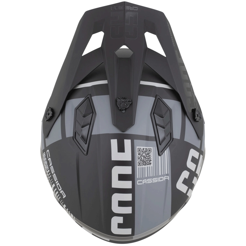 Modulaire motorhelm Cassida Cross Country Code matzwart-donkergrijs-lichtgrijs