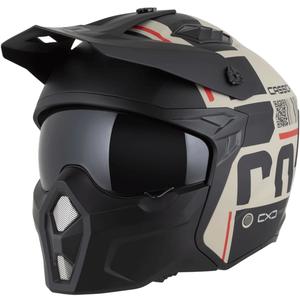 Modulaire motorhelm Cassida Cross Country Code mat zand-zwart-rood