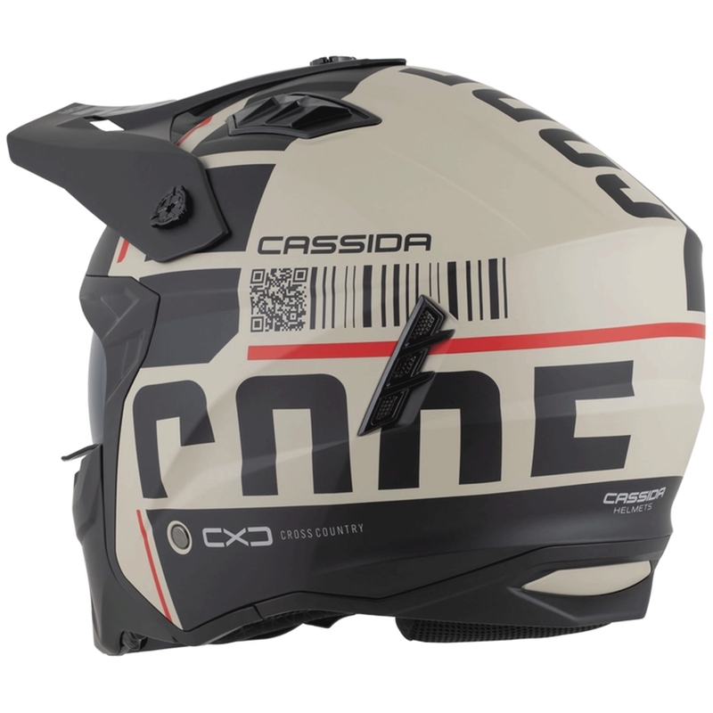 Modulaire motorhelm Cassida Cross Country Code mat zand-zwart-rood