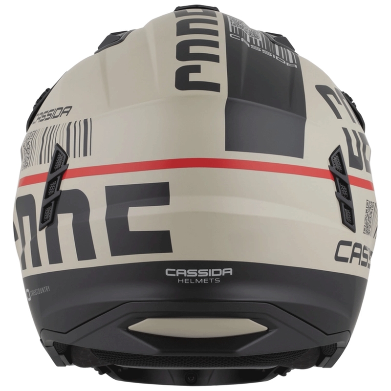 Modulaire motorhelm Cassida Cross Country Code mat zand-zwart-rood