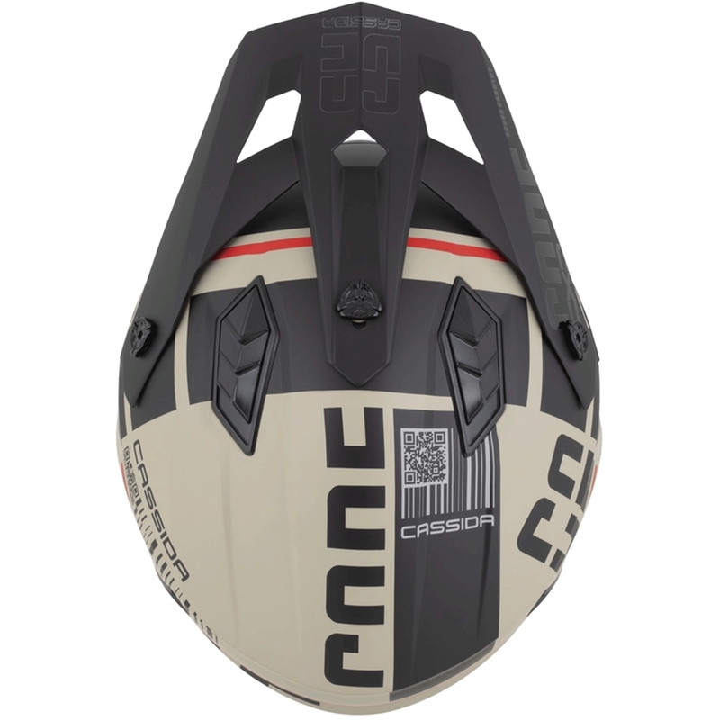 Modulaire motorhelm Cassida Cross Country Code mat zand-zwart-rood