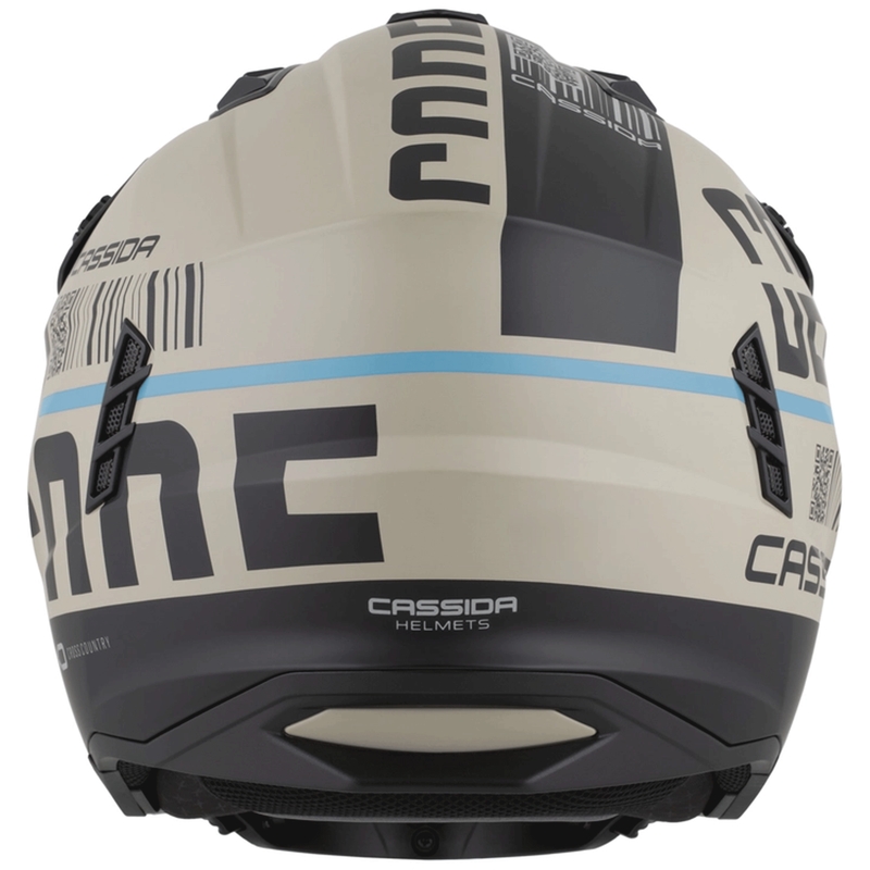 Modulaire motorhelm Cross Country Code mat zand-zwart-lichtblauw
