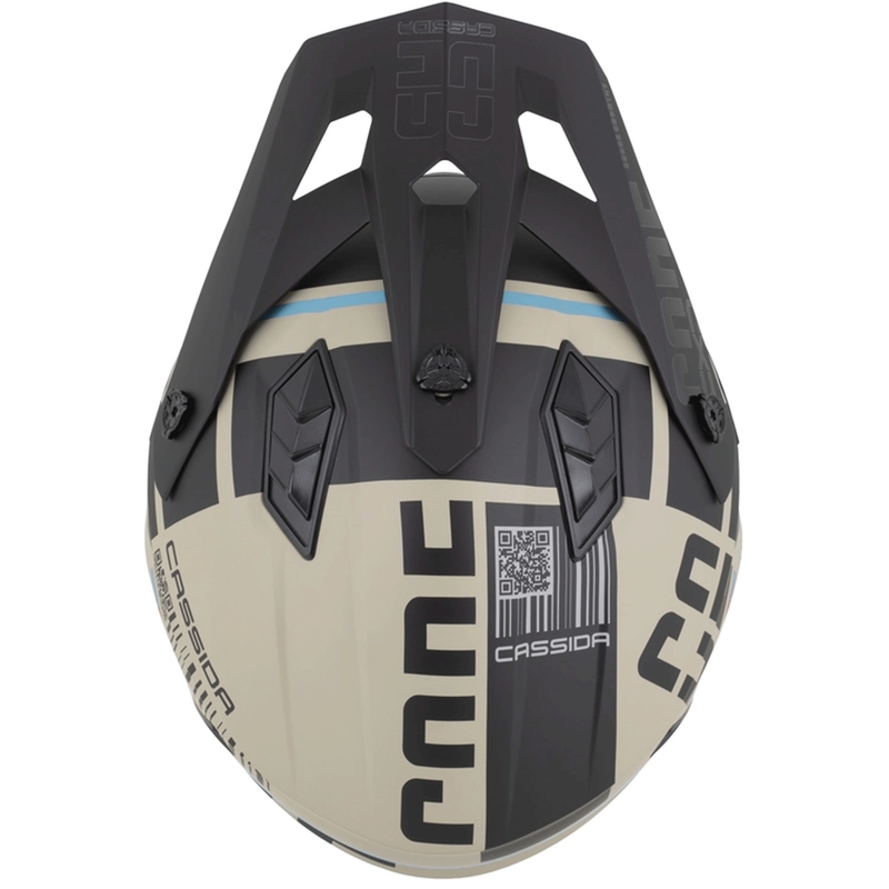 Modulaire motorhelm Cross Country Code mat zand-zwart-lichtblauw