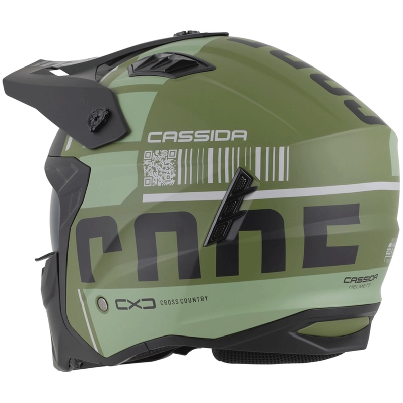 Modulaire motorhelm Cassida Cross Country Code matgroen-grijs-zwart