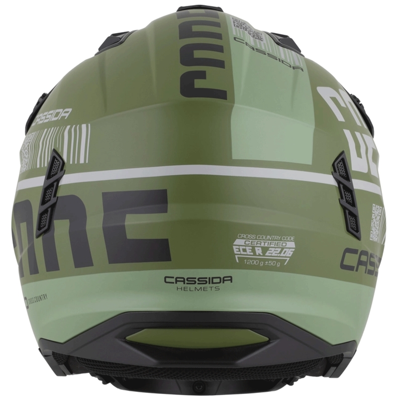 Modulaire motorhelm Cassida Cross Country Code matgroen-grijs-zwart