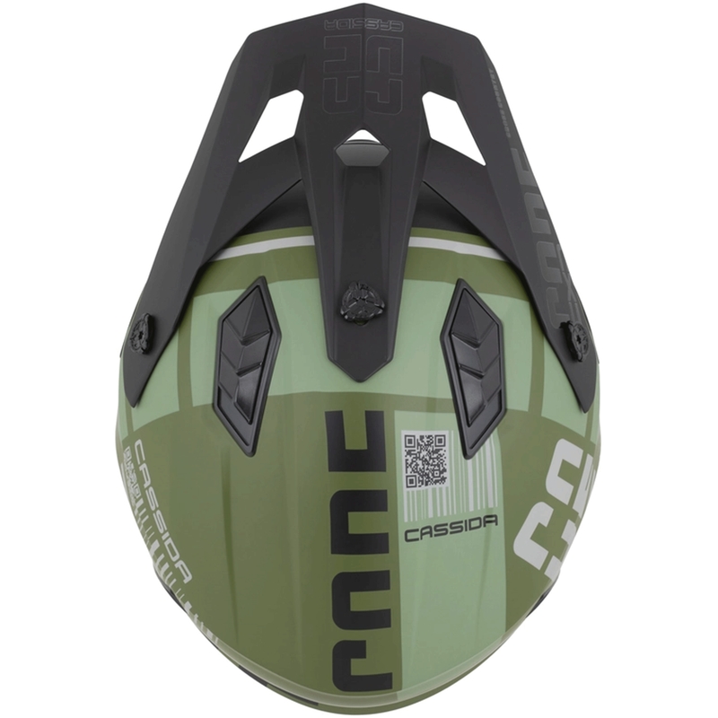 Modulaire motorhelm Cassida Cross Country Code matgroen-grijs-zwart