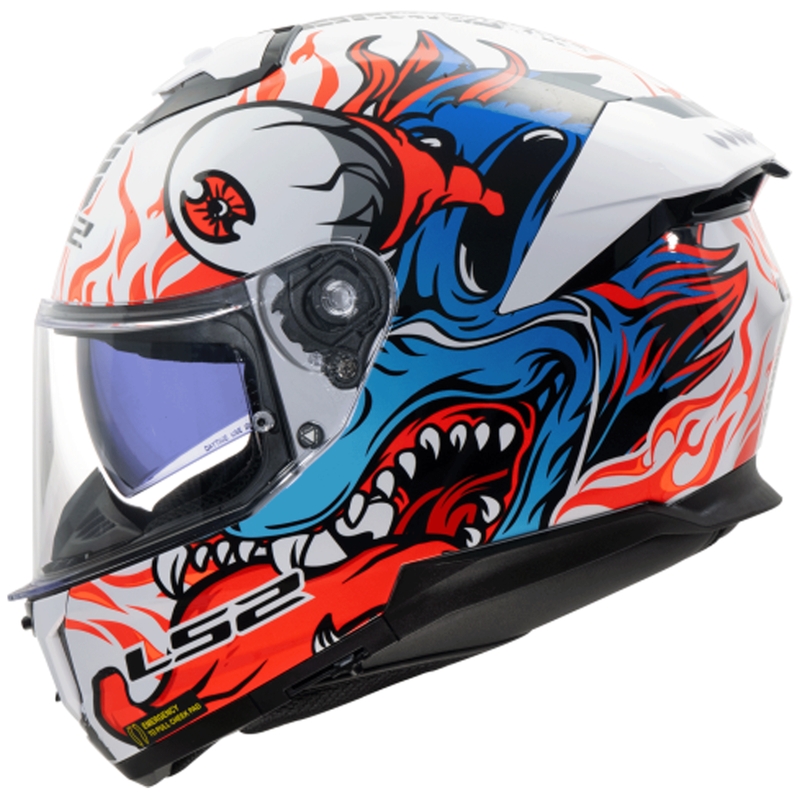 Integraal motorhelm LS2 FF808 Stream II Inferno wit-blauw