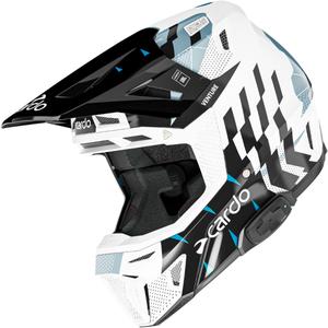 Motocrosshelm met intercom Cardo Venture wit-zwart-blauw