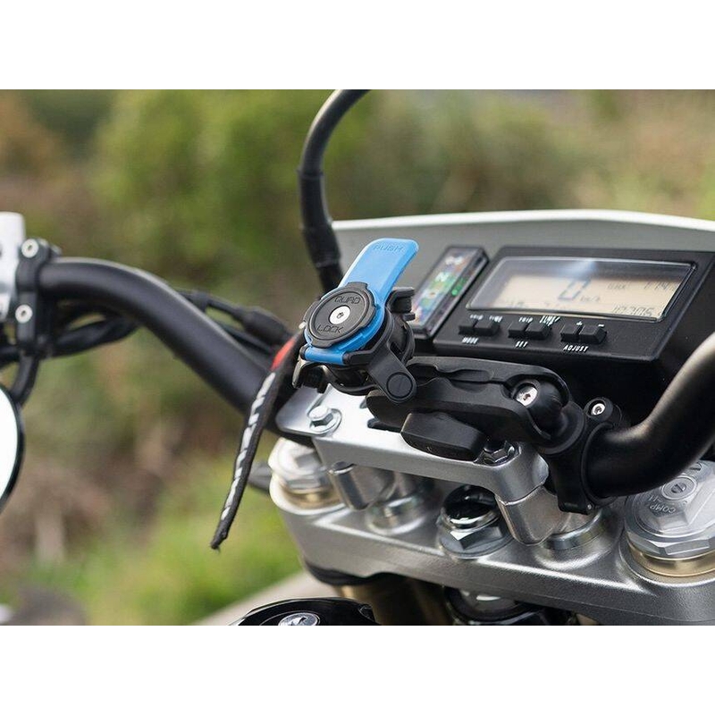Quad Lock® 360 telefoonhouderkop met ontgrendelingshendel, blauw-zwart