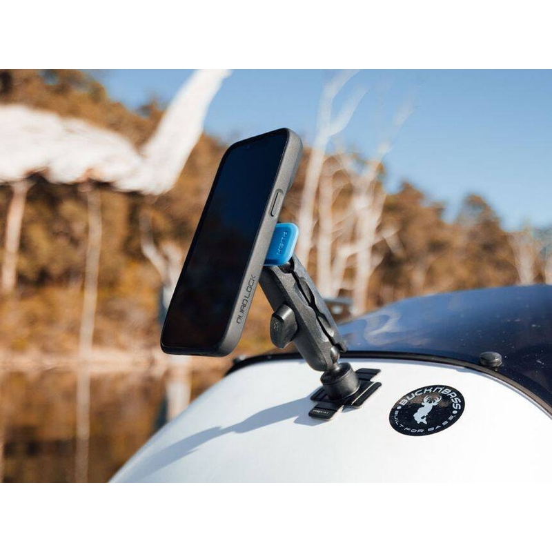 Quad Lock® 360 telefoonhouderkop met ontgrendelingshendel, blauw-zwart