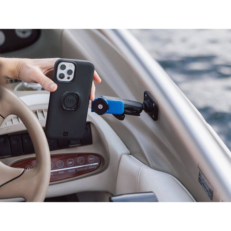 Quad Lock® 360 telefoonhouderkop met ontgrendelingshendel, blauw-zwart