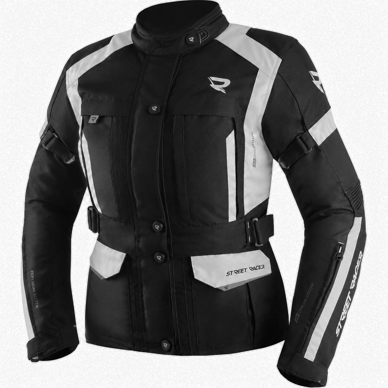 Dames motorjas Street Racer Hilax zwart-lichtgrijs