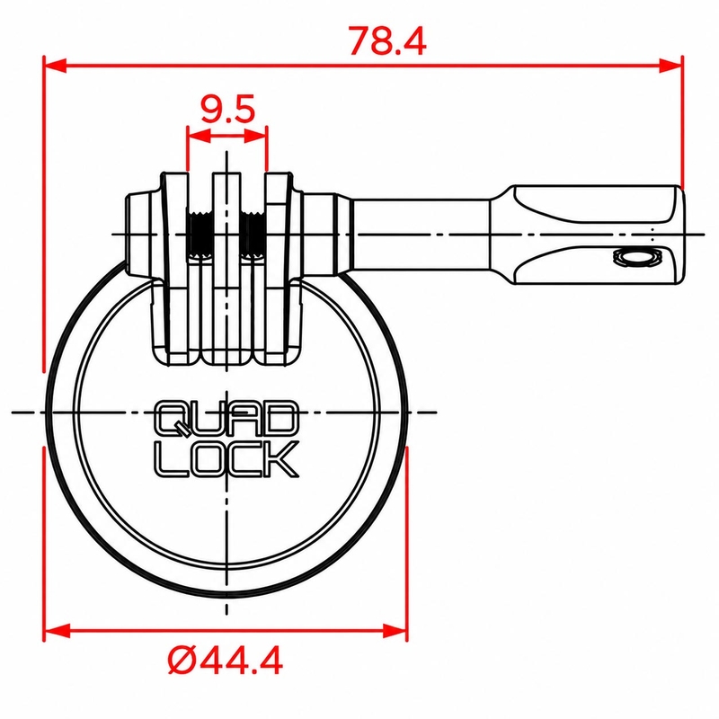 Quad Lock® sportcamera-adapter - standaard GoPro zwart